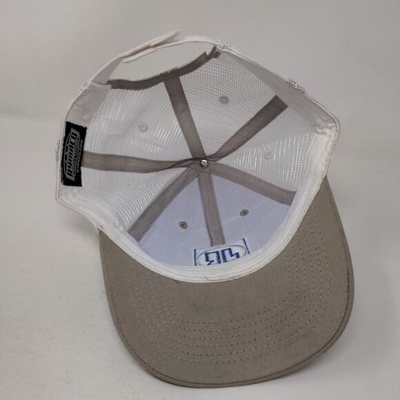 James River Equipment Strapback Trucker Hat Tan One Size Colorblock Mesh Back - Picture 7 of 8
